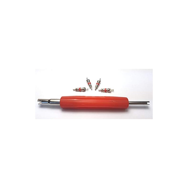 4 x Valve Cores Red Silver Valve Insert + Valve