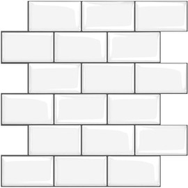 【Best Seller】MORCART Tile Stickers, Kitchen, Heat Resistant, Waterproof, Bathroom, Toilet, DIY, Furniture and Item Decoration, Tile Sheets, Wallpaper, 3D, Remodeling (11.8 x 11.8 inches (30 x 30 cm
