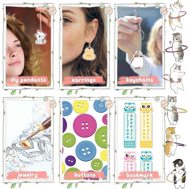 QUOTRE Shrink Films, Shrink Plastic Set for DIY Crafts, Includes