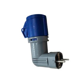 Schuko auf Cetac 2P+T IP44 wasserdichter Adapter, ideal für elektrische Verbindungen im Freien und industriellen Einsatz.