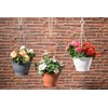 greemotion Lea Hanging Basket, Plastic Hanging Flower Pot in White,
