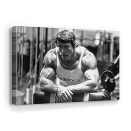 Bodybuilding Legend Canvas Wall Art | Classic Fitness Icon Print | Gym Home Décor – Various Sizes (24in x 18in Gallery Wrapped)
