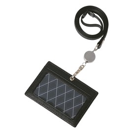 Takeokikuchi 729628 Men's ID Card Case, ID Card Holder, Name Holder, Pass Case, Genuine Leather, Panama, Card Holder, Name Badge Holder, Employee ID Card Holder, With Reel, Cowhide Leather, Italian