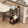 THUMEYE 7.1" Narrow Side Table for Small Spaces, 3 Tier