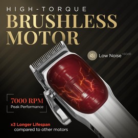 Fagaci Professional Hair Clippers for Men with Superior Precision, 5X Longer Sharpness Professional Barber Clippers Cordless with 2 Blades Fade & Taper, Brushless Motor Mens Hair Clipper Cordless Set