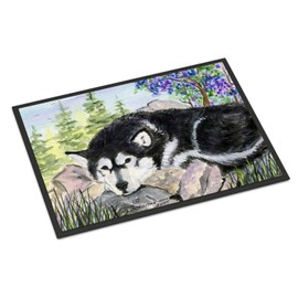 Caroline's Treasures SS8062MAT Alaskan Malamute Door Mat Indoor Rug or Outdoor Welcome Mat 18X27 Doormat, 18H X 27W, Multicolor