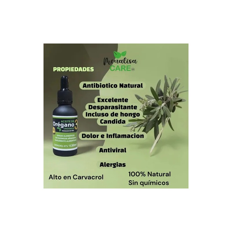 Aceite De Orégano Y Orégano Coco 30ml Alto En Carvacrol