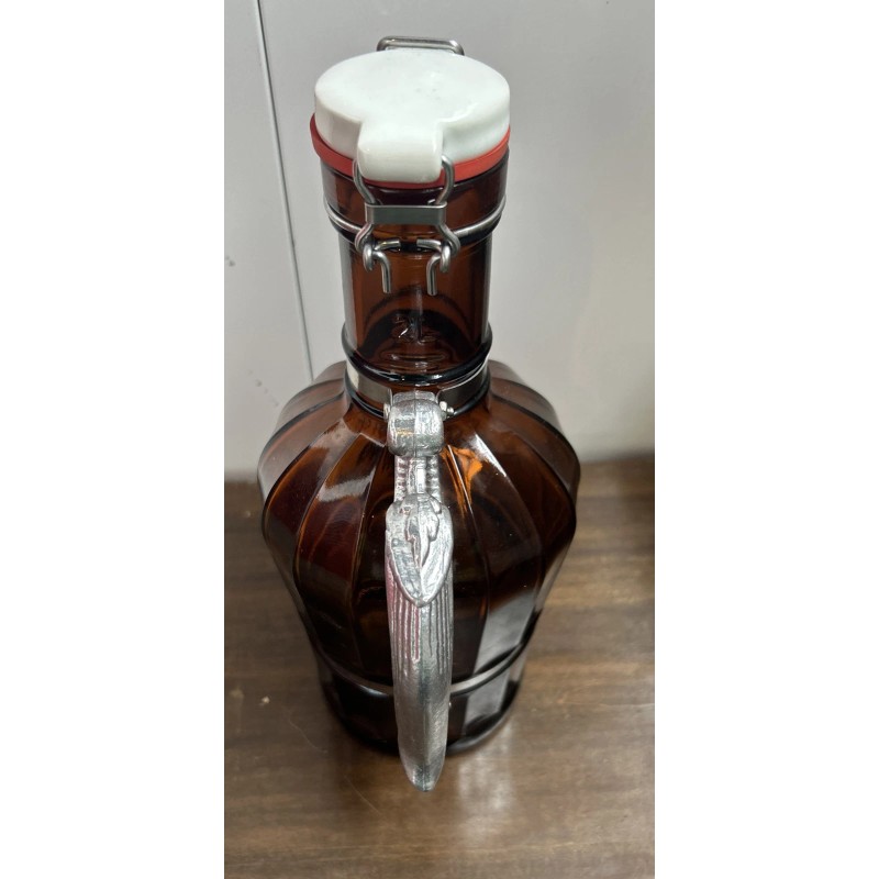 Muster Geschutzt 2L Amber Glass Beer Growler With Ornate Handle