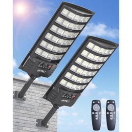 JAYNLT Solar Street Lights, Solar Security Flood Lights, 2 Pack