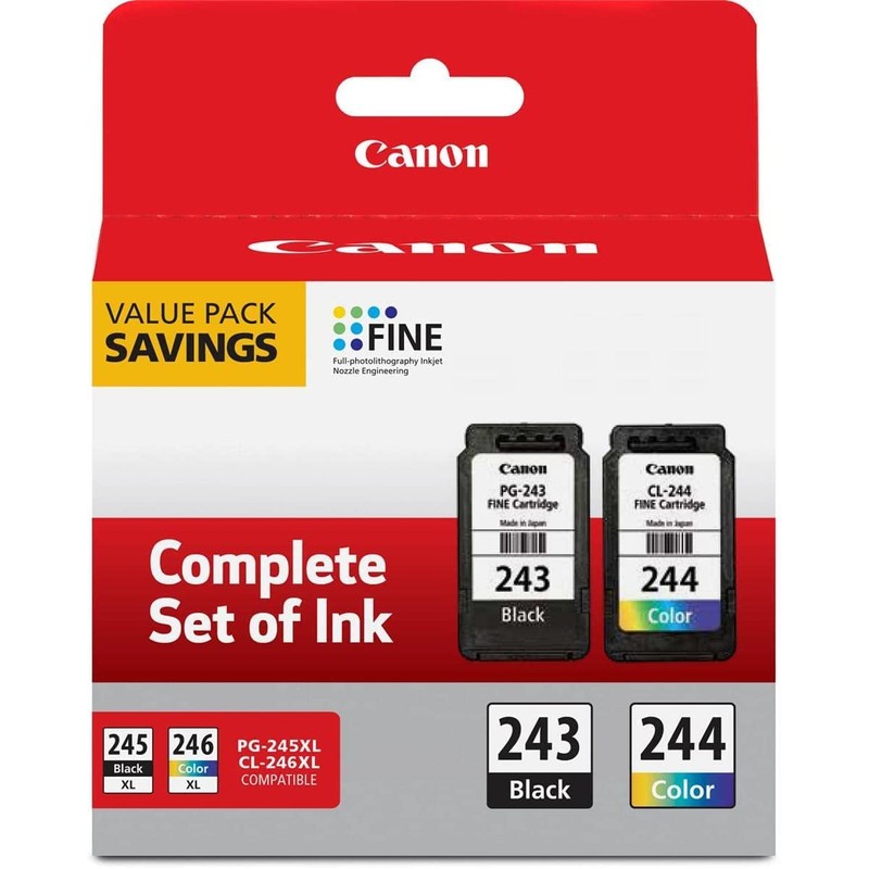 Canon 2 Pack Ink Package with PG-243 Black, CL-244 Color