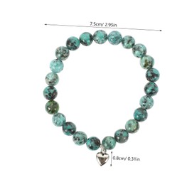 SAFIGLE Natural Stone Bracelet Love Pendant Beads Bracelet for Women Decorative Charm Present