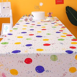 flyorigin Table Cover Tablecloth, Ideal for Birthday Parties, Carnival, Baby Showers, Theme Party, SPA Party, Disposable, Rectangle, Waterproof Plastic Table Cloth 137 * 274cm