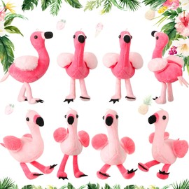 Skylety 8 Pcs 6 Inch Plush Flamingo Party Favors Small Flamingo Stuffed Animal Toy Flamingo Ornaments Keychain Birthday Party Supplies