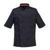 Portwest C738 Men's Professional Chef's Jacket with Air Stitches, Black,