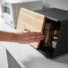 YAMAZAKI Metal Bread Box With Removable Bamboo Wooden Cutting Board