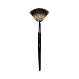 T4B LUSSONI PRO 600 Professional Makeup Brush, Fan Brush for Blush and Highlighter, Made of Natural Bristles, Churchwood Handle and Copper Ferrule, Black, 1 Piece