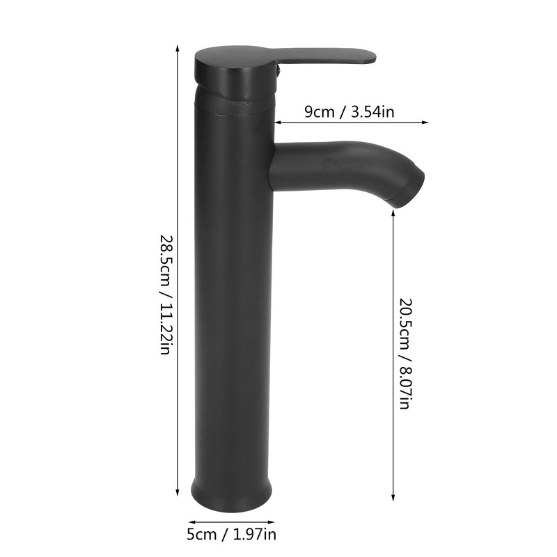Black Faucet Bathroom G1/2 Stainless Steel Easy Control Matte Black