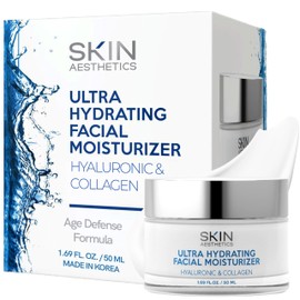 Skin Aesthetics Hyaluronic Acid & Collagen Face Moisturizer - Anti-Aging, Ultra Hydrating, Fine Lines & Wrinkles Treatment - Dermatologist Tested Korean Skincare - Clean Beauty, Cruelty-Free - 1.69 oz