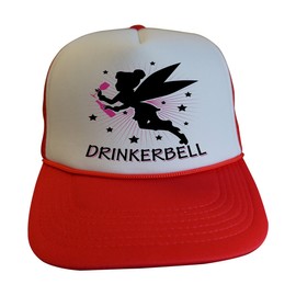 Cute Womens Princess Trucker Hats Drinkerbell - Royaltee Vacation Hat Collection, Red