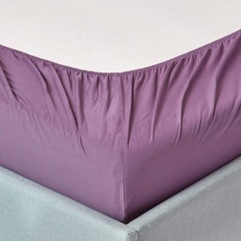 HOMESCAPES Purple Grape Deep Fitted Sheet (12”) Double 200 TC 400 Thread Count Equivalent Pure Egyptian Cotton Bed Sheet with Fully Elasticated Skirt