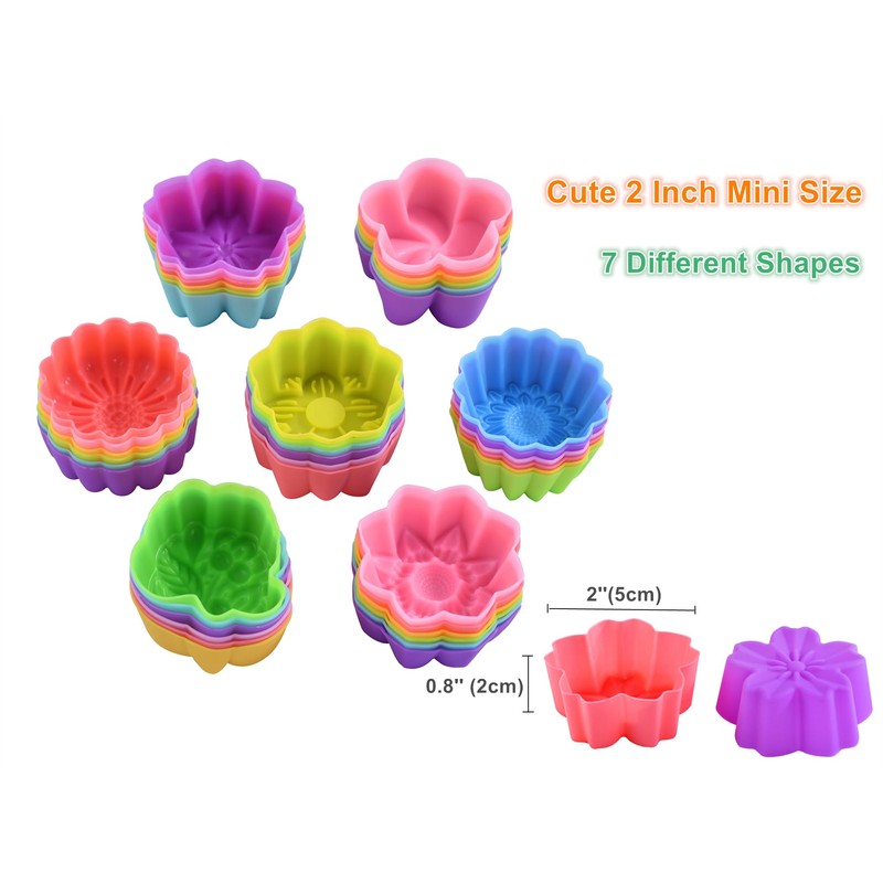 Mirenlife Reusable Silicone Baking Cups, 2 Inch Mini Size Silicone