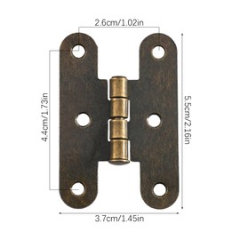 dophee 10Pcs Antique Bronze H-Type Cabinet Hinges, Decorative Hinges for Doors Windows Kitchen Cupboard Wardrobe Wooden Boxes Jewelry Boxes, 55x38mm/2.17"x1.5", Antique Bronze
