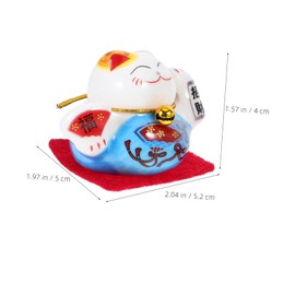 ULTECHNOVO 5pcs Ceramic Japanese Cat Figurines for Decor Cute Mini Sculptures Wealth and Luck Charms for Spaces and