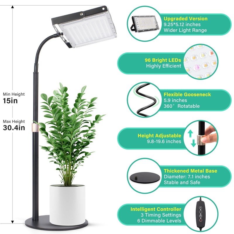 LBW Grow Light for Indoor Plants,96 LED Full Spectrum Plant