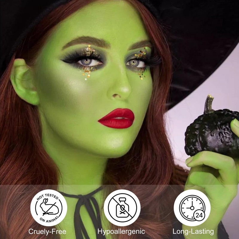 Ogre Green Face Body Paint, Water Based Body Paint,Elphaba Green