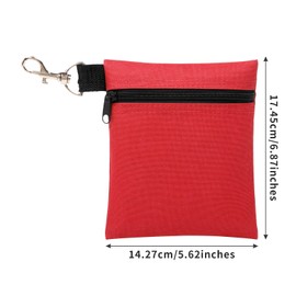 BuyAgain Golf Tee Pouch, 5.62 X 6.87 Inch Professional Zipper Golf Tee/Ball Pouch Bag With Metal Lobster Claw Clip.