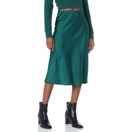 The Drop Women's Maya Silky Slip Skirt, Trek Green, L