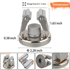 MUTUACTOR Crochet Magnétique Robuste, Porte - Balai Magnétique Fort Support Mural, Sans Perçage Porte - Balai Mobile for Arrangement and Gestion des Outils de Lavage de Cuisine de Garage (Pack of 4)