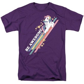 My Little Pony Retro Be Awesome Unisex Adult T Shirt for Men and Women, Purple, X-Large