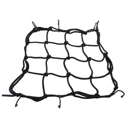 Cargo Net, 3 Colours Motorcycle 6 Hooks Hold Down Truck Organiser Bed Cargo Net Helmet Web Bungee Cord Packing Mesh for Car SUV Trunk Organiser (Black)