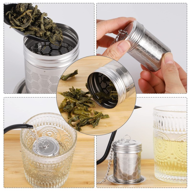 2 tea strainers for loose tea, tea filter, stainless steel