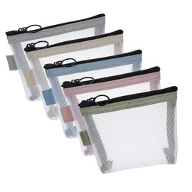perfeclan 5 Stück Mini Reißverschluss Beutel kleiner Reisekit -Aufbewahrungsbeutel Schönheit Make -up -Tasche klarer Mesh Aufbewahrung für Reisen nach Hause