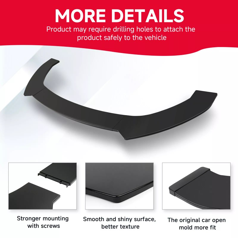 DREAMIZER Black Front Bumper Lip Spoiler Splitter Body Kit For