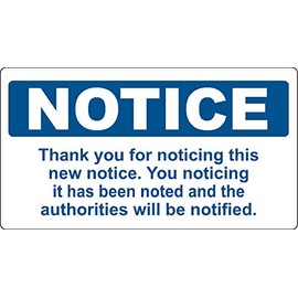 Notice Thank You for Noticing(Single), I Make Decals ®, Funny, Humor, Hard Hat, Lunch Box, Tool Box, Helmet Stickers 3"x5.5"