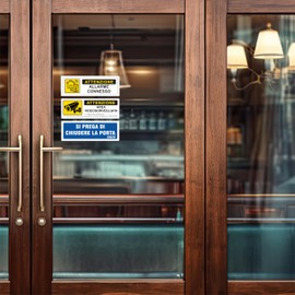 Pubblimania Set of 24 Stickers for Offices and Shops with Toilet, Dressing Room, Private, CCTV Area (Cm 14.5 x 5)