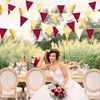 32Ft Burgundy Gold Bunting Banner Party Decorations Fabric Triangle Flag