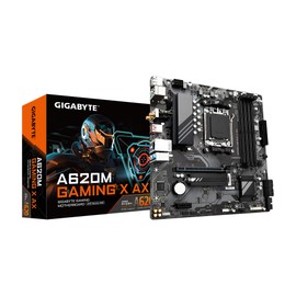 GIGABYTE A620M Gaming X AX (Rev. 1.1) AM5 LGA 1718 AMD A620 M-ATX, DDR5, PCIe 4.0 M.2, PCIe 4.0, USB 3.2 Gen1x2 Type-C, Wi-Fi 6E, Realtek 1GbE LAN, Q-Flash Plus, PCIe EZ-Latch
