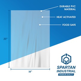 Spartan Industrial - 14" X 20" Large Shrink Wrap Bags - Pack of 100 Shrink Wrap for Baskets, Handmade Goods, Bottles, and More