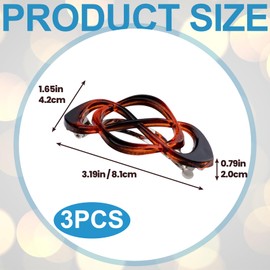 YUANYIJIA 3 Pcs Vintage Barrettes for Thick Hair, Non-Slip Strong Hold Grip Flat Claw Clip, French Hair Clips, Large Barrettes for Women (White+Black+Testudinarious)