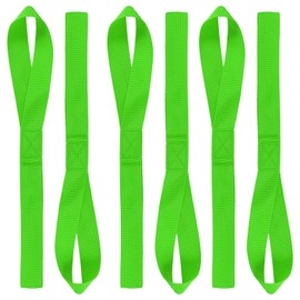 PATIKIL 12"x1" Soft Loop Tie Down Straps, 6Pcs 220lb Load Capacity 1100lb Breaking Strength Strap Loops for Securing ATV UTV Motorcycles Bikes Cargo, Fluorescent Green