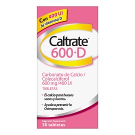 Suplemento Caltrate 600 Calcio Vitamina X30 Tabletas Neutro