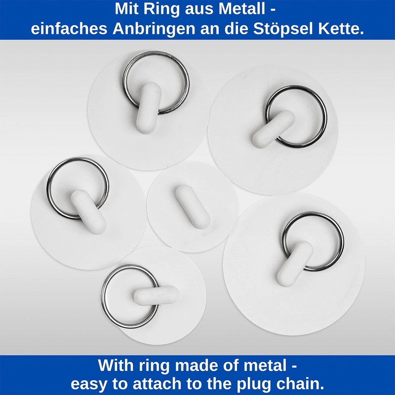 Universal Plugs, Pack of 2, White, Diameter 40 to 36.5