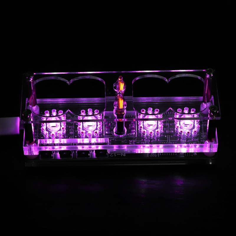 IN‑12 LED Tube Clock 4‑Bit Seven‑Color RGB LED Digital Nixie