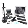 Solar Water Pump with Backup Battery and Fountain Lights for