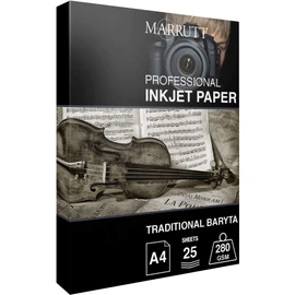 Marrutt 280gsm Traditional Baryta Hi-White Semi Gloss Inkjet Photo Paper: A4-25 Sheets