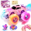 Drefirsa Princess Remote Control Car for Girl, Pink Monster Truck